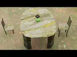 Office chair in stone material Low-poly 3D model