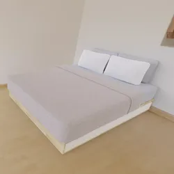 Queen Bed IKEA MANDAL 3D model