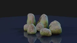 Realistic Moss Textured Rocks for Games - 8 Pack Low-poly 3D model