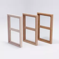 Simple Wooden Window Low-poly 3D model