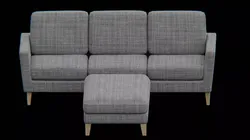 Sofa and Ottoman furniture set Low-poly 3D model