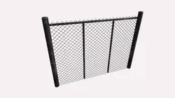 Wire Chain Link Fence 3D model