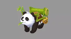 Cartoon Panda Mount - Bamboo Low-poly 3D model