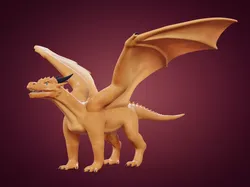 Cartoon Textured Dragon Low-poly 3D model