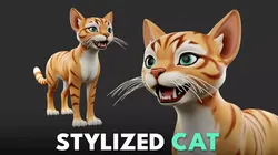 Cat IV  - Stylized Cartoon Low-poly 3D model