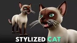 Cat V  - Stylized Cartoon Low-poly 3D model