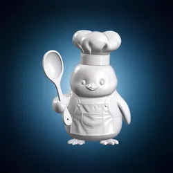 Chef Baby Penguin 3D Print Model 3D print model