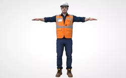 civil engineer t-pose 3d model Low-poly 3D model