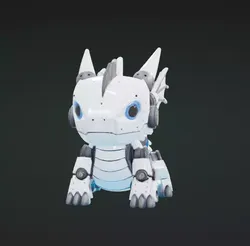 Cyber Mecha Dragon Pet Low-poly 3D model