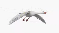 Goose with Spread Wings White Rigged 3D model
