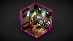 Isometric - Gaming Room - Low Poly