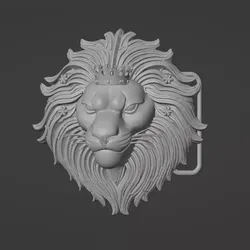 Lion Crown Belt Buckle STL Functional 3D Print 3D print model