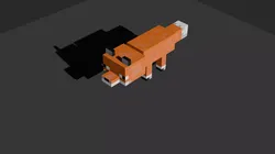 Minecraft Fox Red -  Voxel  Fan Art   STL OBJ GLB 3MF 3D print model