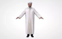 Muslim Imam T-Pose 3D Model Low-poly 3D model
