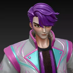 Neon Pulse Stylized K-Pop Cyber Idol Character 3D model