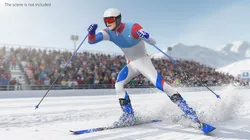 Skier Fast Speed Push Animated Rigged For Maya 3D model