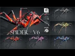 Spider-V6d Low-poly 3D model