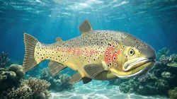 Swimming Brown Trout Fish Animated Rigged For Blender 3D model