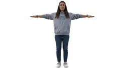 university girl t-pose 3D model Low-poly 3D model