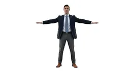 university student male t-pose 3D model Low-poly 3D model