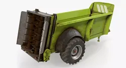 Used Manure Spreader Rigged 3D model