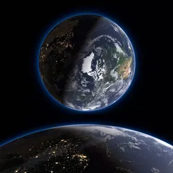 Volumetric Planet Earth Day Night  Animated 43K For Blender 3D model