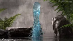 Water Stream Impact Splash Animated For Blender 3D model