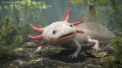 Albino Axolotl Eating Animated Rigged For Maya 3D model