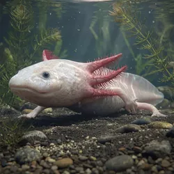 Albino Axolotl Rigged For Maya 3D model