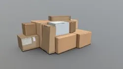 Cardboard Box Set- Low Poly