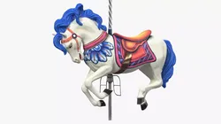Carousel Galloping White Horse 3D model