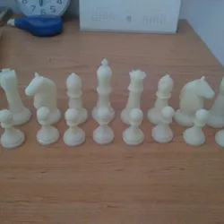 Chess set with folding board