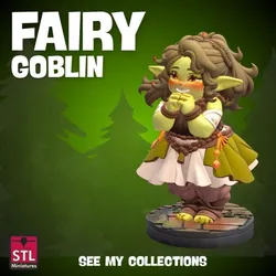 Chubby Fairy Goblin STL – Adorable Goblin Girl with Sweet Smile and Fairytale Dress