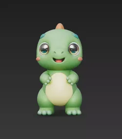 Cute Stylized Dinosaur Character Cartoon Dino 3D Model 3D print model