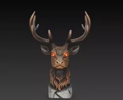 Emberantler Stag Totem Bust STL Tribal Deer Statue Print Model 3D print model