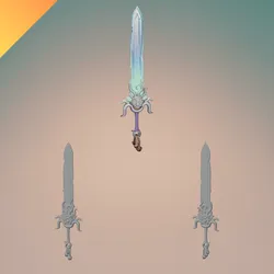 Fantasy Tentacle Sword 3D Model – STL, OBJ, GLB – One-Piece Printable Fantasy Blade