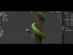 Green python Low-poly 3D model
