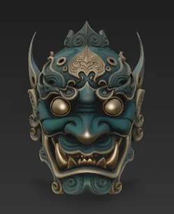 Halloween_Chinese Green Ghost Face Mask_青鬼面具