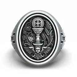 Holy Communion Eucharist Chalice Cross Ring