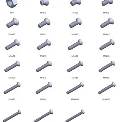 M14 screws Countersunk screws DIN 7991 + M14 nut DIN934 Nut Screw