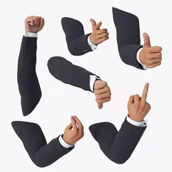 Male Arms with Sleeves Gesture Set Animated Rigged For Maya 3D model