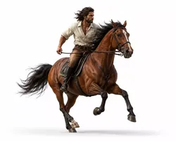 Man Riding Running Horse Action Scene 3D model