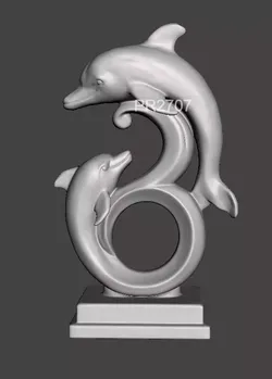 Modern Home Decor  Dolphin Sculpture 3D model