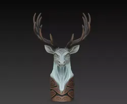 Moonbranch Stag Totem Bust STL Tribal Deer Statue Print Model 3D print model