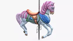 Pink Carousel Horse 3D model