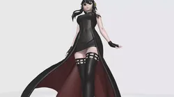 Premium Anime Assassin in Flowing Black Dress Quad Topo Static 3D model