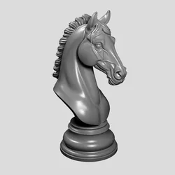 Realistic Chess Knight Bust - Horse Head Sculpture 3D print model