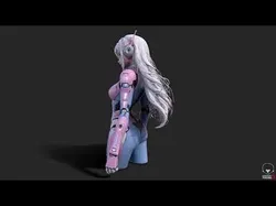 Space Anime Girl High Detail 3D model