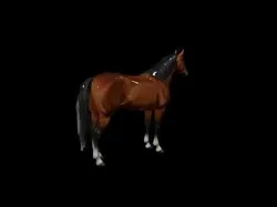 Stylized Bay Horse Game Ready - AI Low-poly 3D model