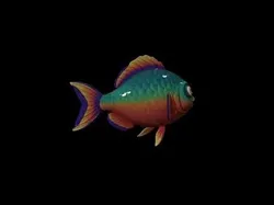 Stylized Tropical Parrot Fish Animal Game Ready - AI Low-poly 3D model